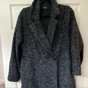 Torrid Grey Black Wool Coat